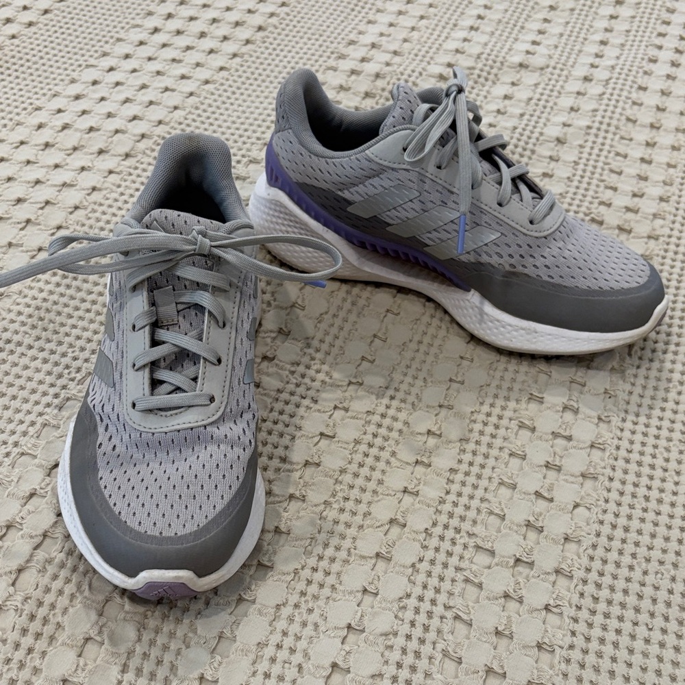 Gray and Purple Athletic Sneakers